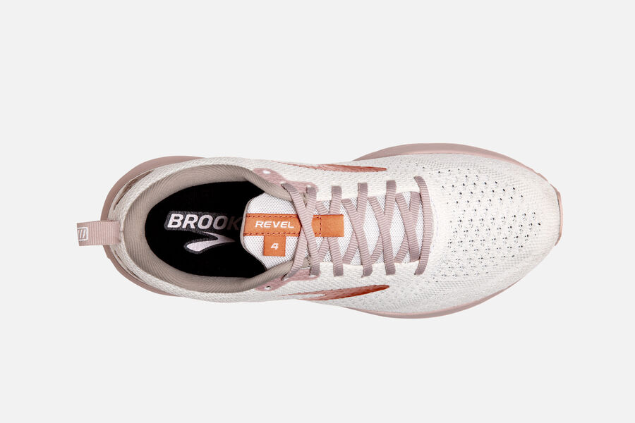Brooks Revel 4 Road Running Shoes Womens - White/Gold - KOUWL-1432
